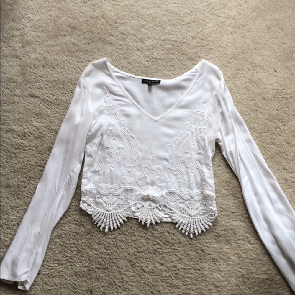 White crop shirt